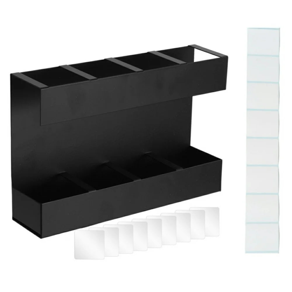 YH019-1 4 Slots Metal Straw Dispenser Organizer Rack Space Saving Kitchen Storage Shelf (Without Soft Magnetic Sheet) - 1