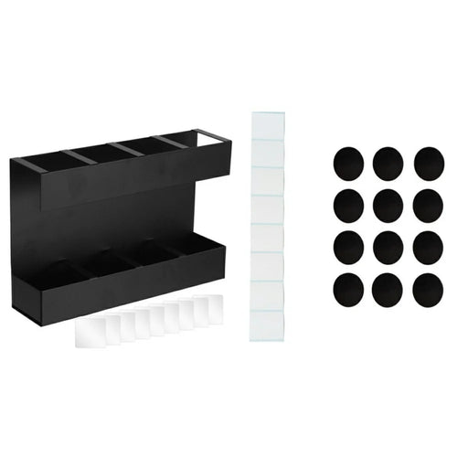 YH019-2 4 Slots Metal Straw Dispenser Organizer Rack Space Saving Kitchen Storage Shelf (With 12 Soft Magnetic Sheet) - 1