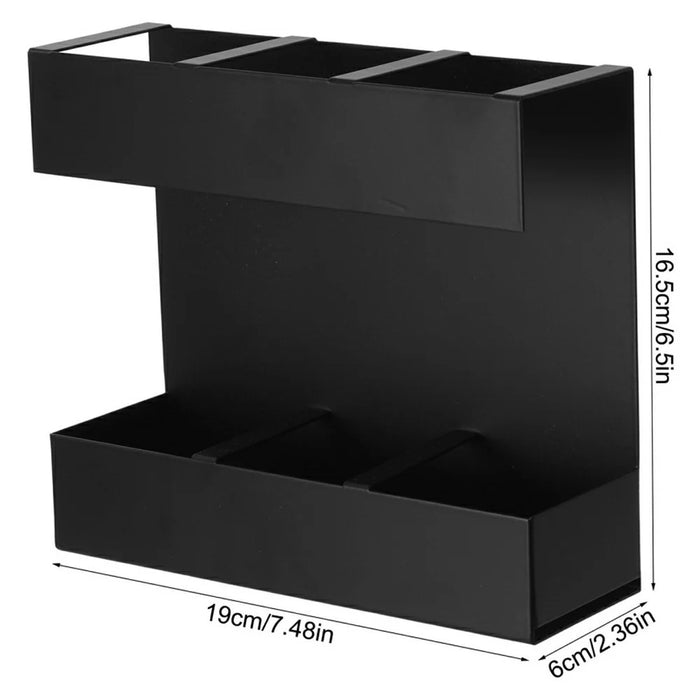 YH018-1 3 Slots Metal Straw Dispenser Organizer Rack Space Saving Kitchen Storage Shelf (Without Soft Magnetic Sheet) - 7