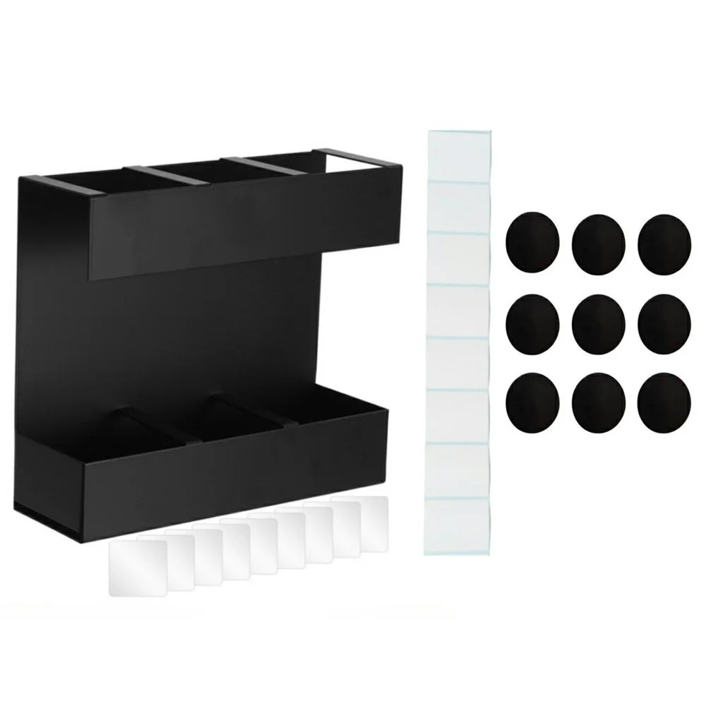 YH018-2 3 Slots Metal Straw Dispenser Organizer Rack Space Saving Kitchen Storage Shelf (With 9 Soft Magnetic Sheet) - 1