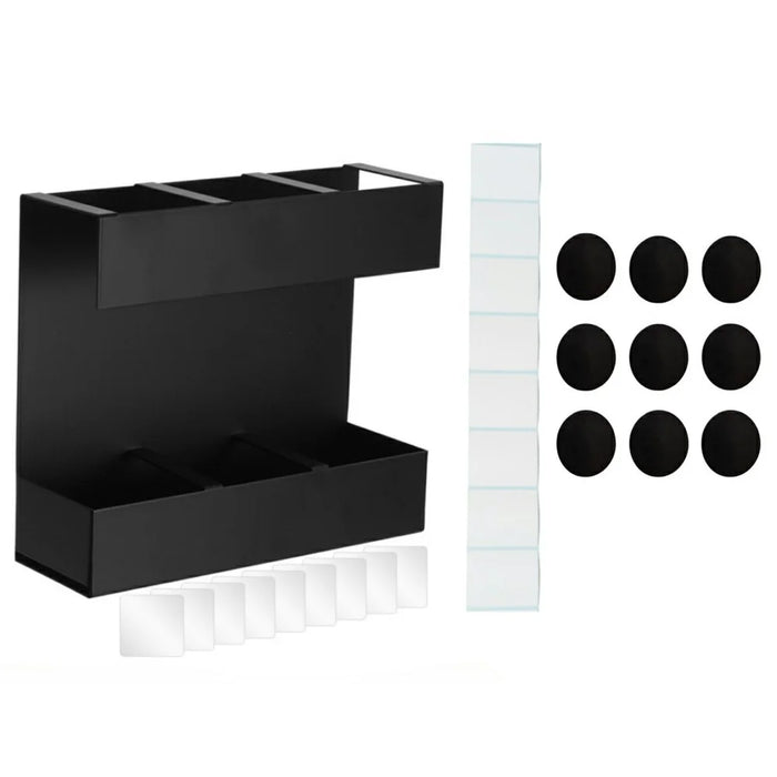 YH018-2 3 Slots Metal Straw Dispenser Organizer Rack Space Saving Kitchen Storage Shelf (With 9 Soft Magnetic Sheet) - 1
