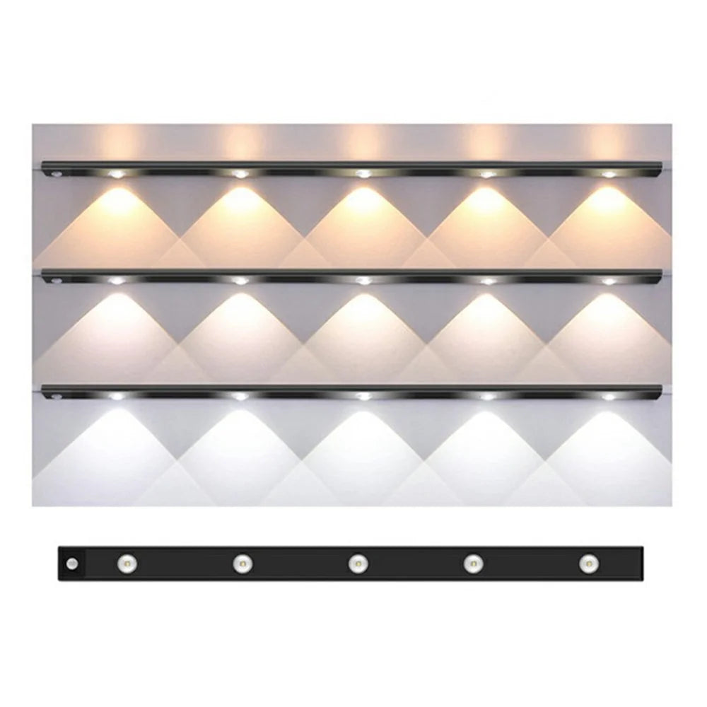 MZ-L1602 80cm Ultra Thin Motion Sensor Light Bar 3 Color Modes Dimmable Night Lamp for Wardrobe  /  Cabinet  /  Closet - Black - 1