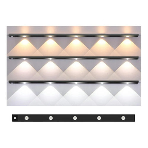 MZ-L1602 80cm Ultra Thin Motion Sensor Light Bar 3 Color Modes Dimmable Night Lamp for Wardrobe  /  Cabinet  /  Closet - Black - 1