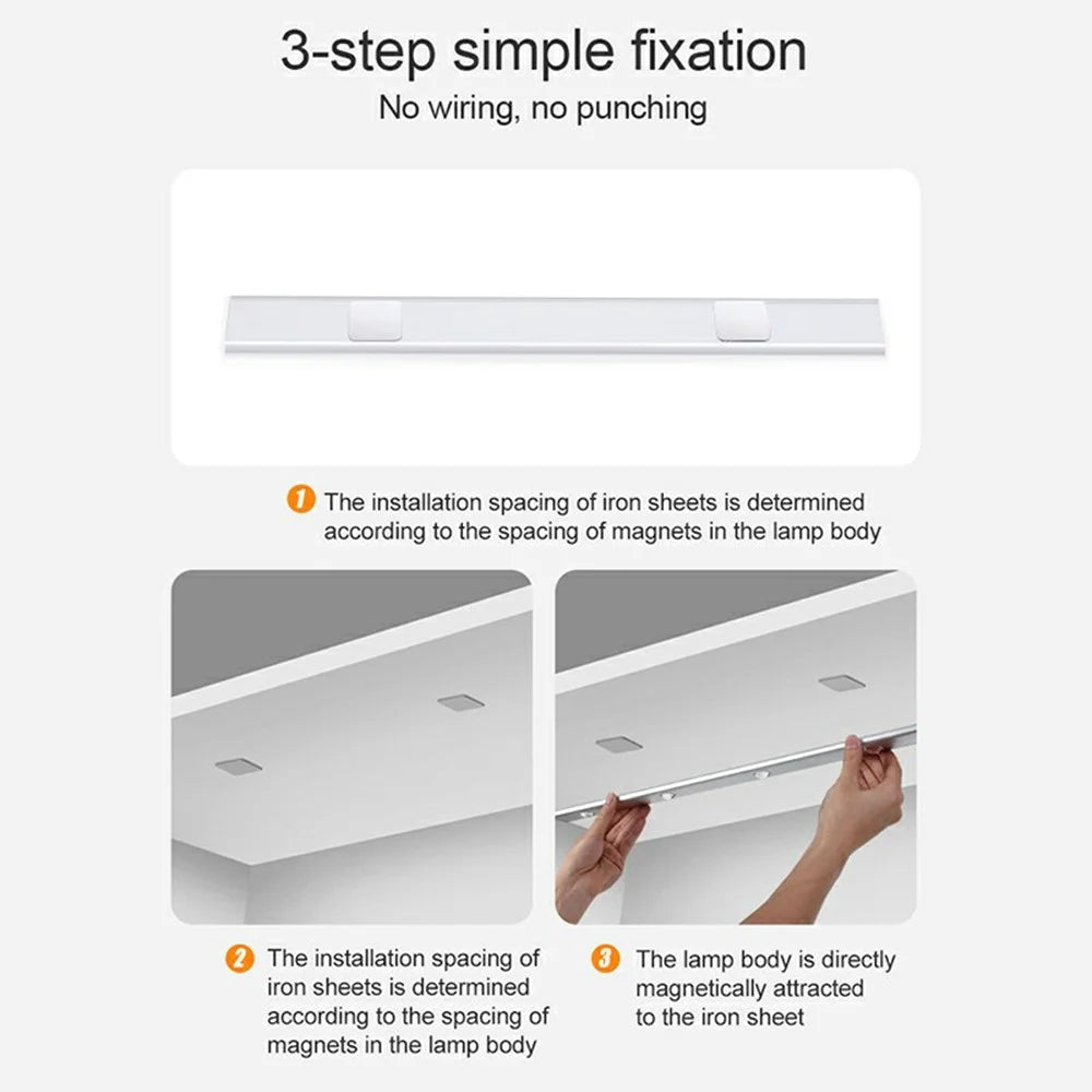 MZ-L1602 80cm Ultra Thin Motion Sensor Light Bar 3 Color Modes Dimmable Night Lamp for Wardrobe  /  Cabinet  /  Closet - Black - 2