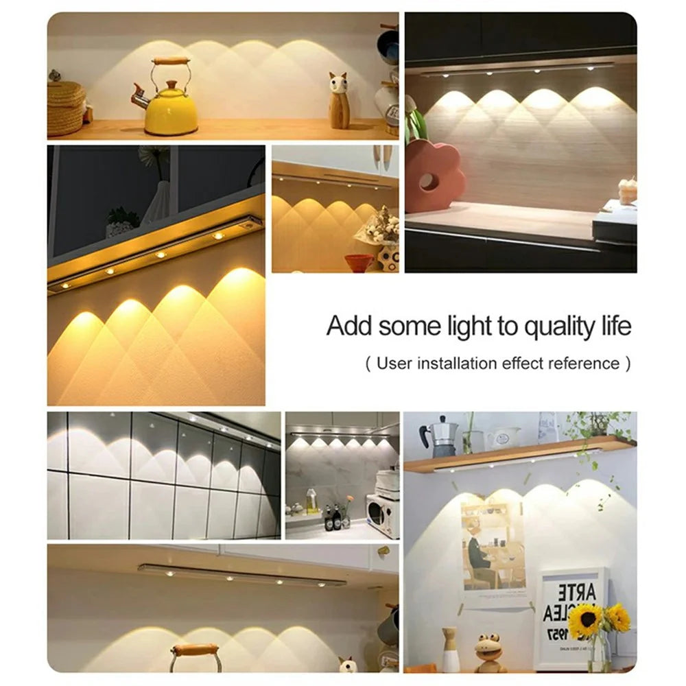 MZ-L1602 80cm Ultra Thin Motion Sensor Light Bar 3 Color Modes Dimmable Night Lamp for Wardrobe  /  Cabinet  /  Closet - Black - 4