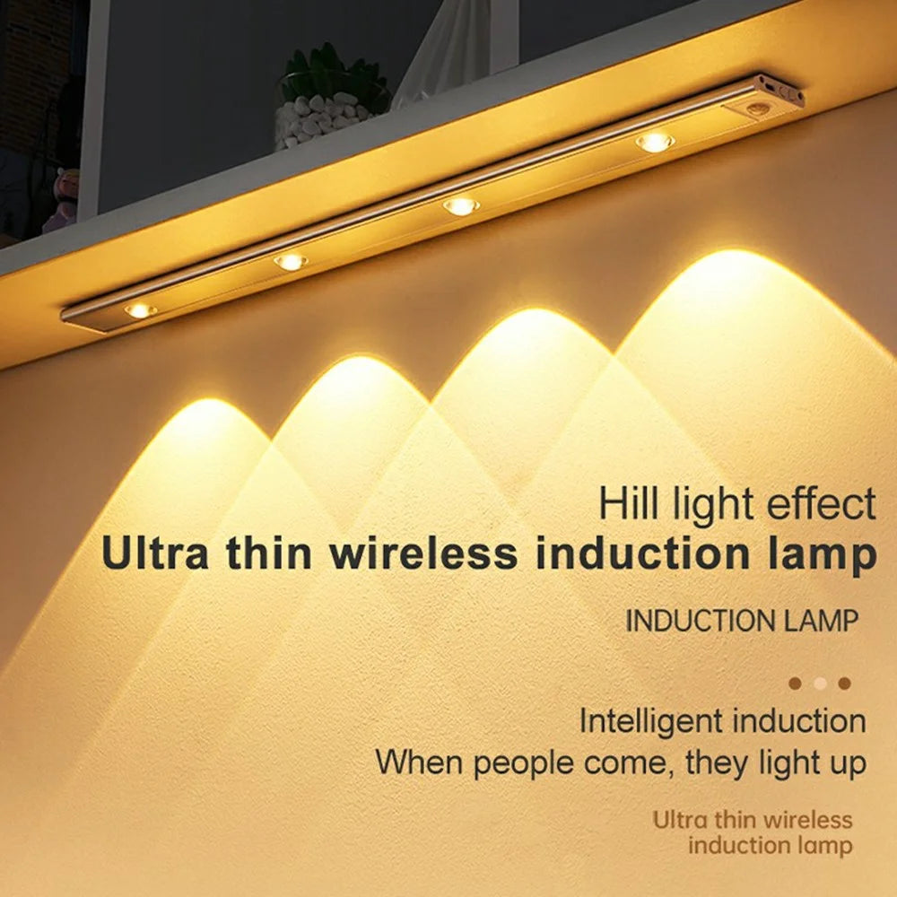 MZ-L1602 80cm Ultra Thin Motion Sensor Light Bar 3 Color Modes Dimmable Night Lamp for Wardrobe  /  Cabinet  /  Closet - Black - 7