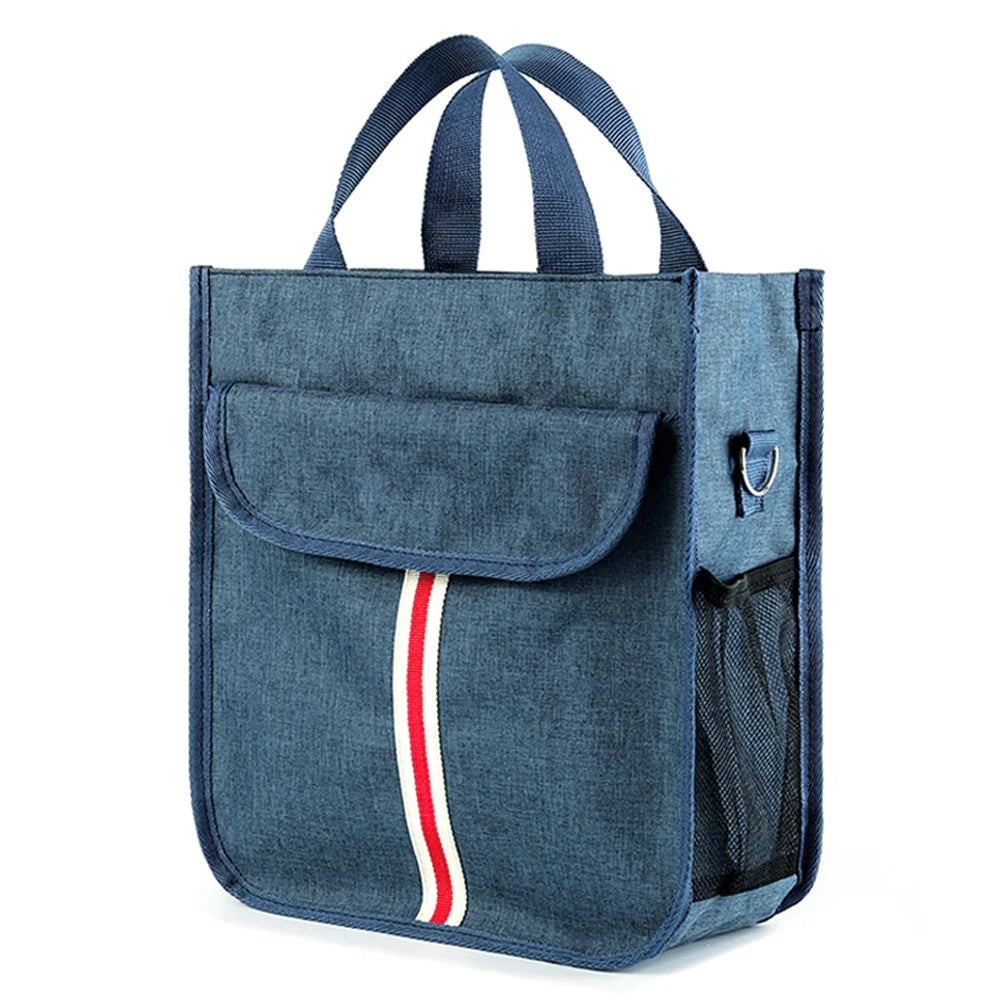 TB-0517 Multifunction Student School Bag Document Briefcase Handbag Backpack Shoulders Bag - Navy Blue - 1