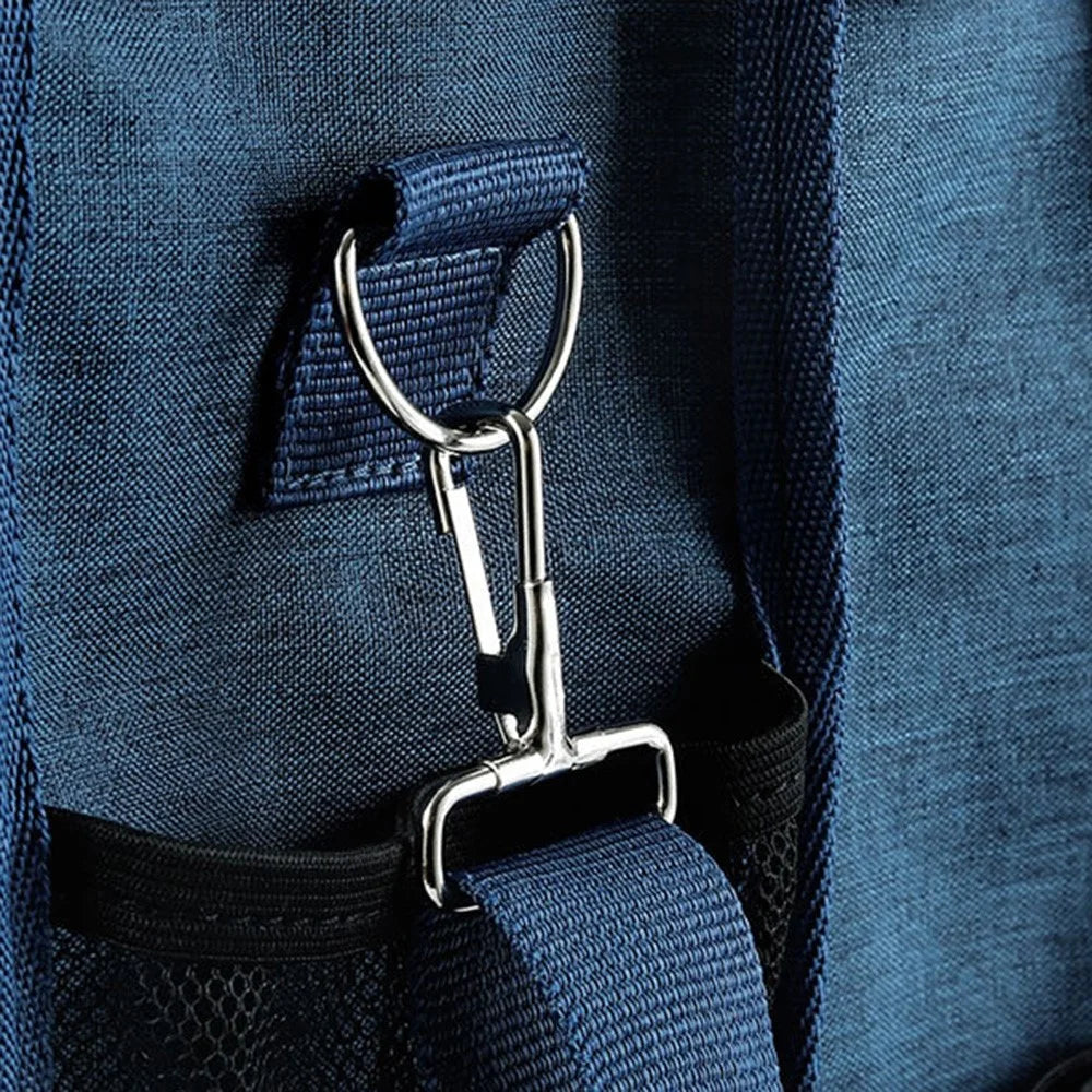 TB-0517 Multifunction Student School Bag Document Briefcase Handbag Backpack Shoulders Bag - Navy Blue - 4
