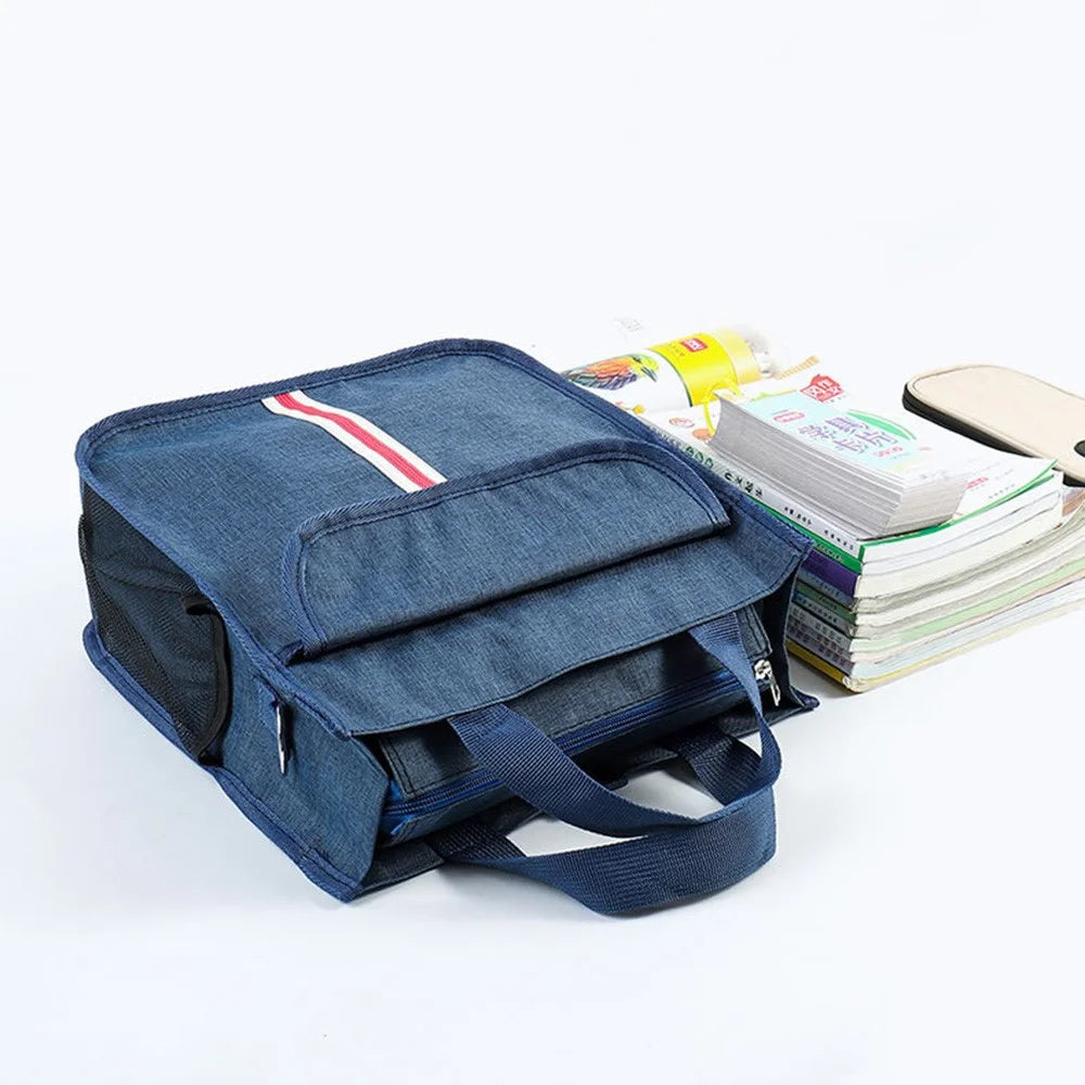 TB-0517 Multifunction Student School Bag Document Briefcase Handbag Backpack Shoulders Bag - Navy Blue - 6