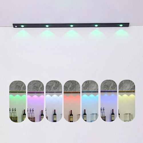 80cm RGB Motion Sensor Closet Light Bar Magnetic Rechargeable Under Cabinet Night Lamp - Black - 1