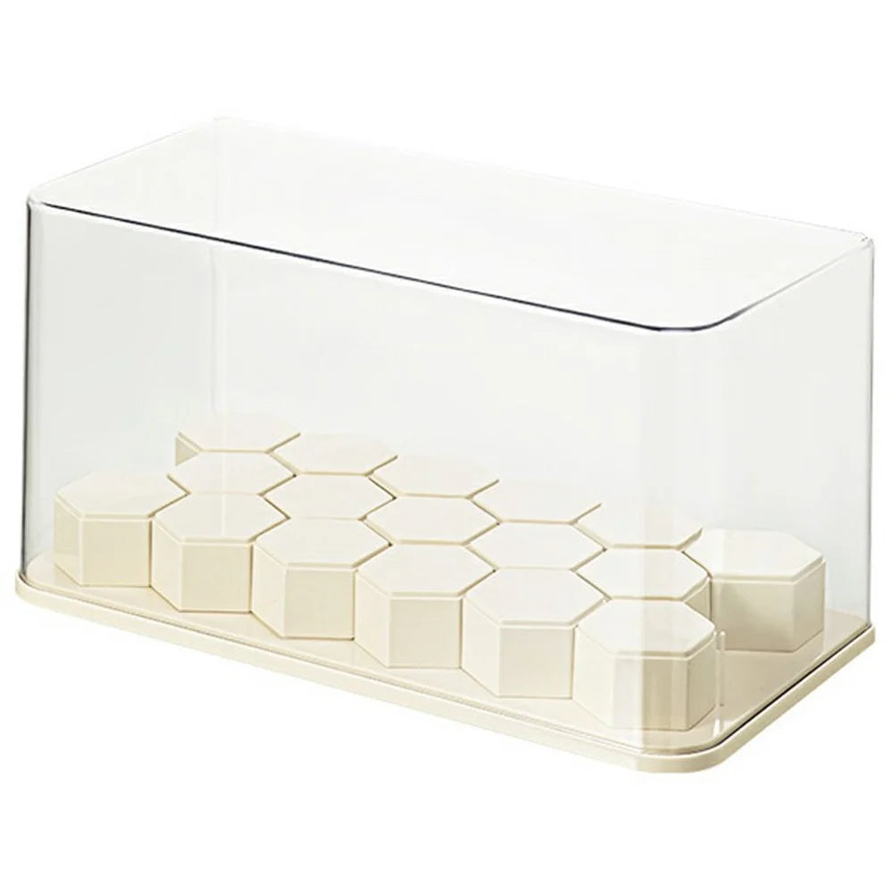 Size M Plastic Display Stand for Pop Mart Blind Boxes Mini Figurines Showcase with Clear Dust Cover - 1