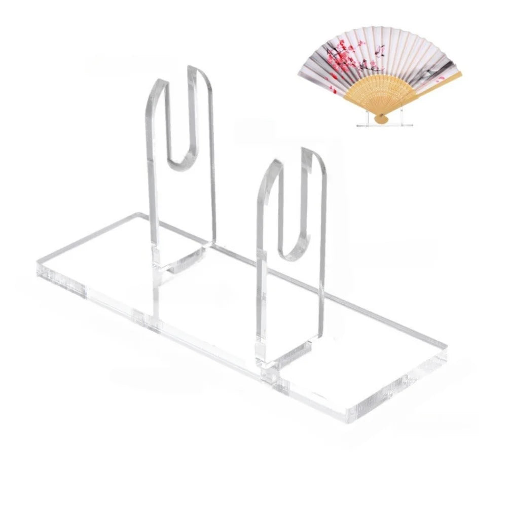 Acrylic Folding Fan Display Stand Holder For Handheld Fans Organizer Assemblable Storage Rack Transparent Showcase - 1