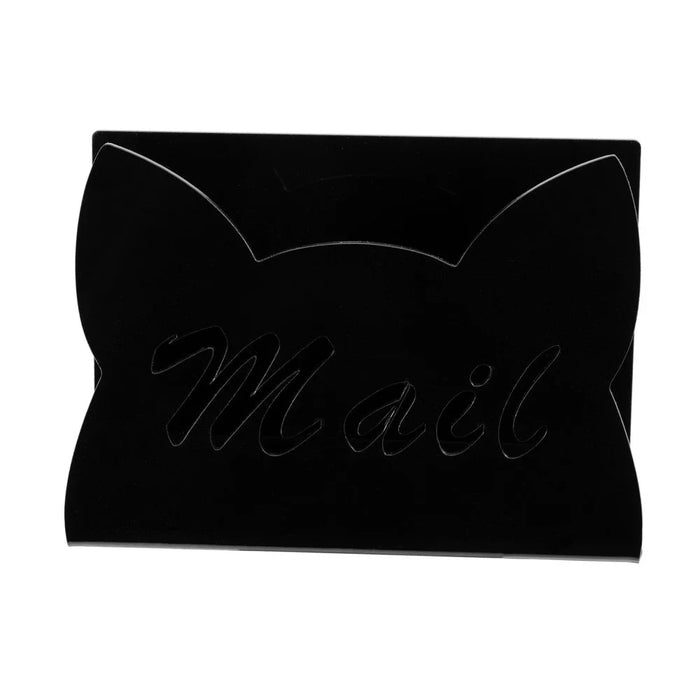 Cat Shaped Acrylic Mail Organizer Office Home Desktop Letter Storage Stand Document Holder - Black - 2