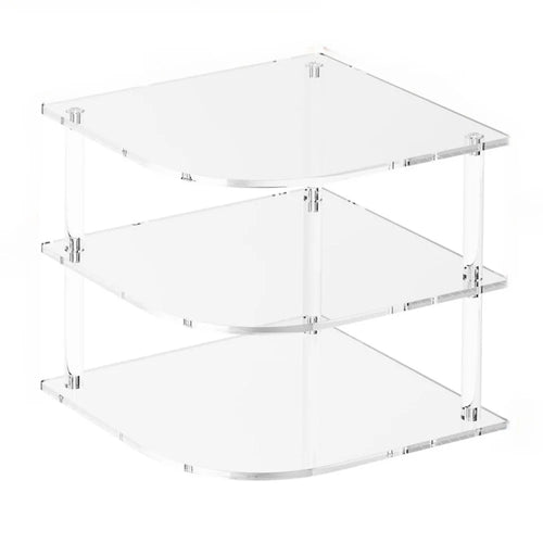 YX165 3 Tier Space Saving Acrylic Corner Organizer Kitchen Bathroom Countertop Storage Shelf - 1