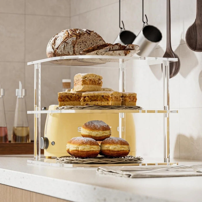 YX165 3 Tier Space Saving Acrylic Corner Organizer Kitchen Bathroom Countertop Storage Shelf - 6