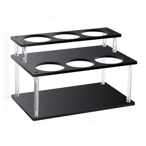 YX164 Acrylic 2 Tier Coffee Syrup Bottle Organizer Kitchen Countertop Spice Wine Storage Rack - 1