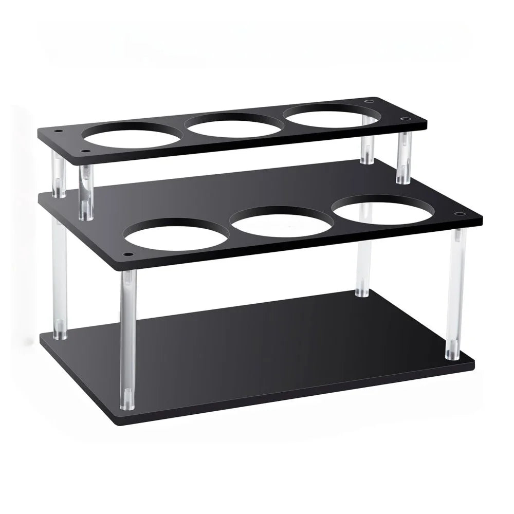 YX164 Acrylic 2 Tier Coffee Syrup Bottle Organizer Kitchen Countertop Spice Wine Storage Rack - 1