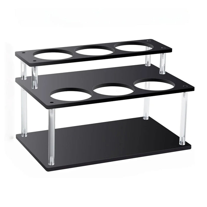 YX164 Acrylic 2 Tier Coffee Syrup Bottle Organizer Kitchen Countertop Spice Wine Storage Rack - 1