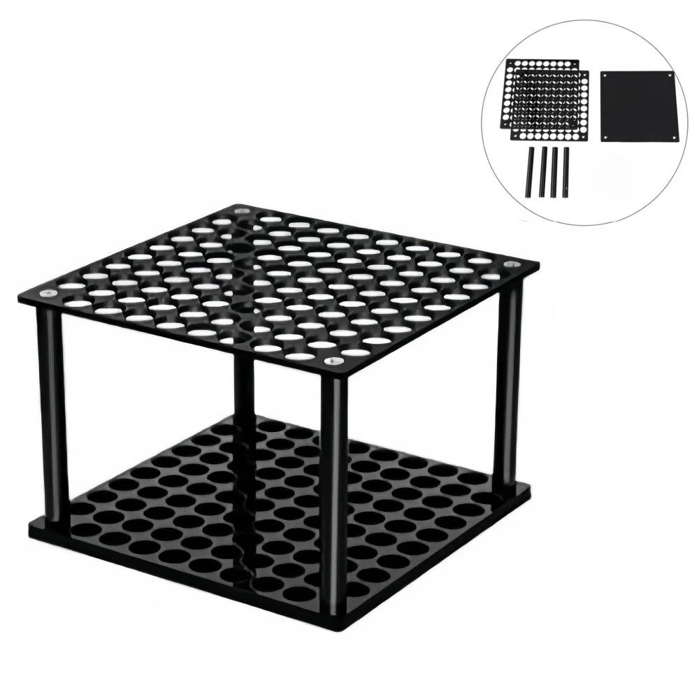 YX163 96 Holes Acrylic Paint Brush Holder Storage Rack Pencils Calligraphy Brushes Organizer Stand - Black - 6