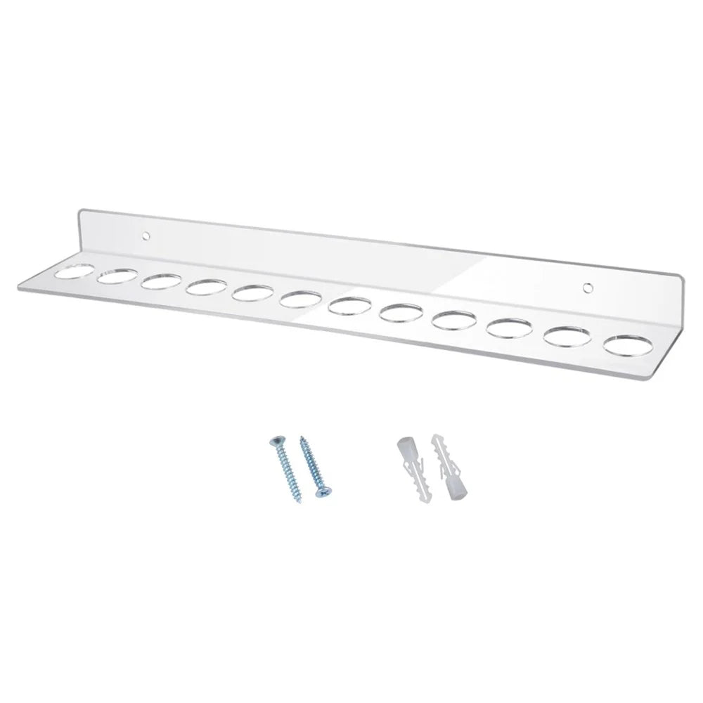 YX162-1 12 Holes Acrylic Scissor Wall Holder Barber Hairdressing Tools Organizer Storage Rack - 1