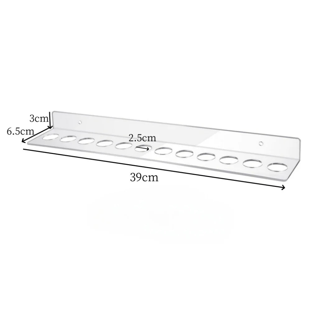 YX162-1 12 Holes Acrylic Scissor Wall Holder Barber Hairdressing Tools Organizer Storage Rack - 7