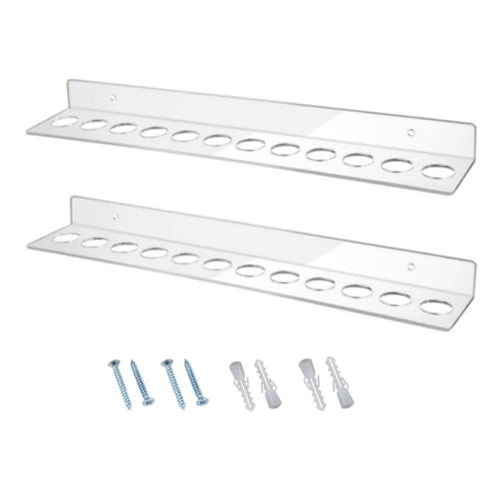 YX162-2 2Pcs 12 Holes Acrylic Scissor Wall Holder Barber Hairdressing Tools Organizer Storage Rack - 1