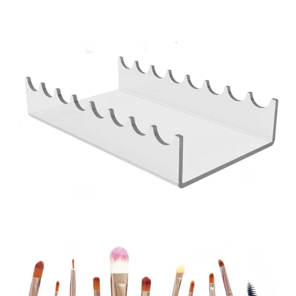 YX159-1 Clear Acrylic Makeup Brush Holder Desktop Organizer Single / Double Ended Brushes Display Storage Stand - 1
