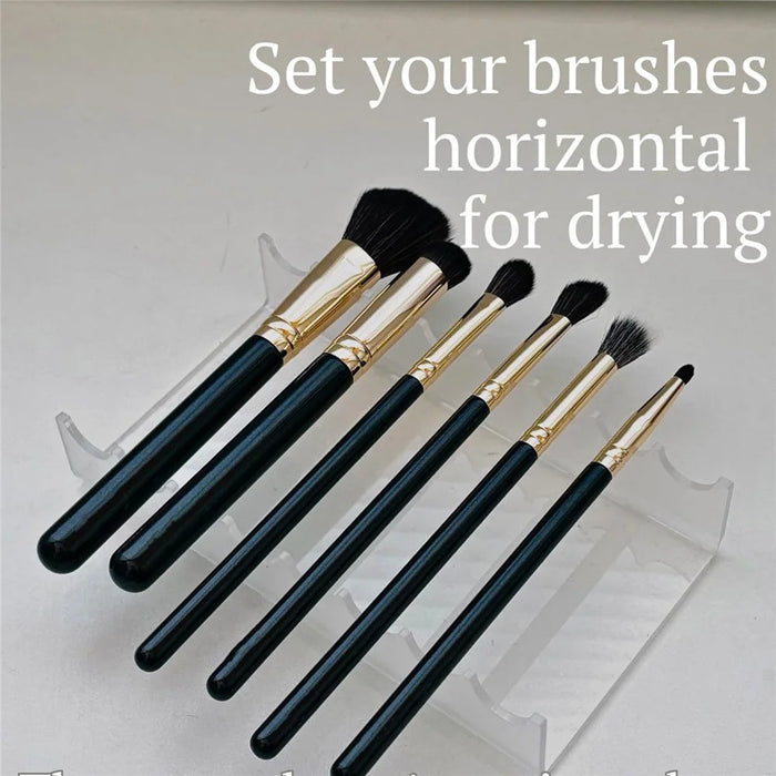 YX159-1 Clear Acrylic Makeup Brush Holder Desktop Organizer Single / Double Ended Brushes Display Storage Stand - 7