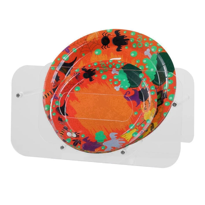 YX156 Acrylic Plate Holder Organizer Cutting Board Storage Rack Kitchen Countertop Stand - 4