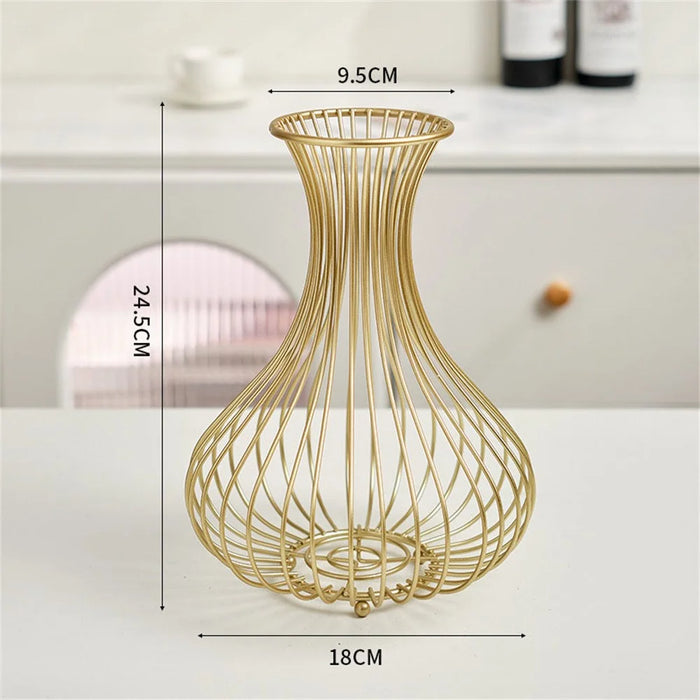Wine Cork Storage Basket Iron Art Bottle Stopper Collector Container Bar Decor Organizer - Gold - 5