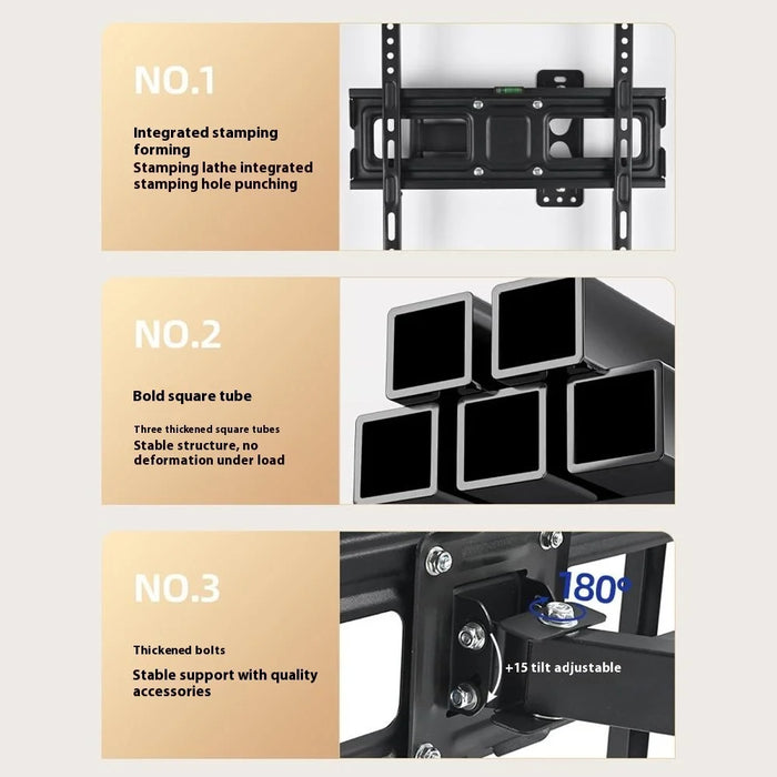 ZX-103 For 26-55 Inch TV Swivel Wall Mount Bracket Extendable Arm Tilt Bracket, Max VESA 400 x 400mm - 4
