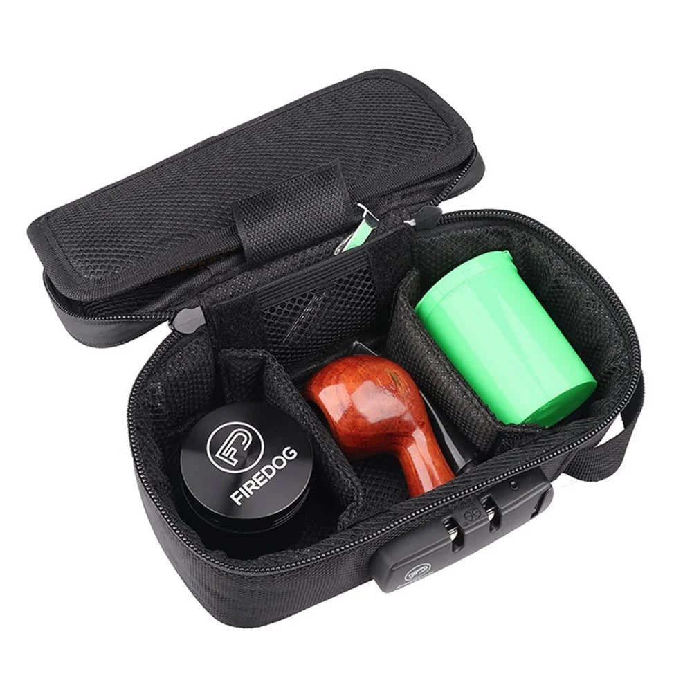 FIREDOG CL109 Smell Proof Bag with Combination Lock Portable Pipe Tobacco Pouch Carton Mesh Bag - Khaki - 4