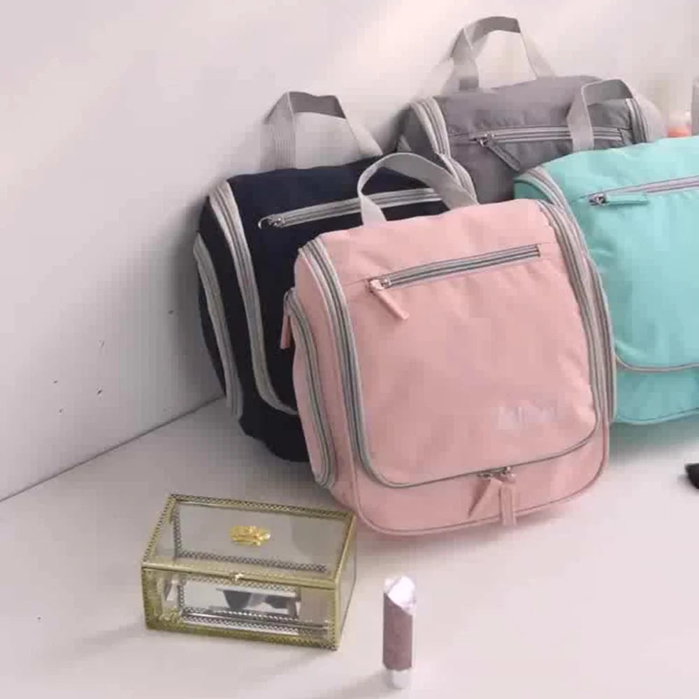 RH530 Portable Travel Multi-pocket Toiletry Bag Makeup Cosmetics Storage Bag - Pink - 5