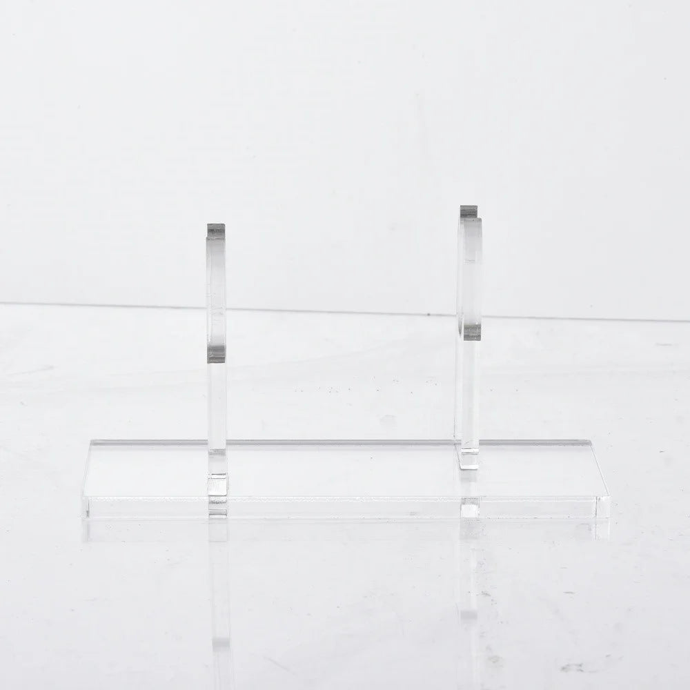 168-2 2Pcs Folding Fan Transparent Acrylic Display Stand Desktop Holder Storage Rack - 7