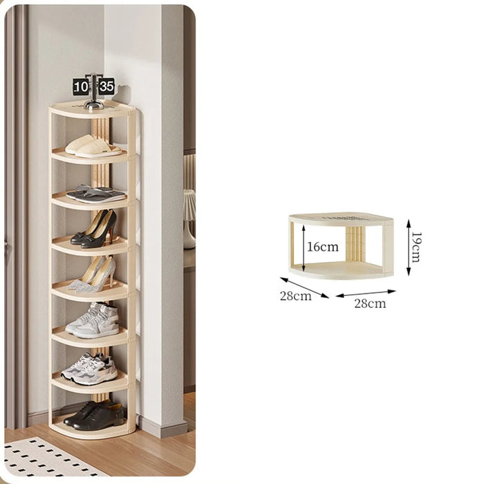 2 Tier Shoe Rack Home Entryway Corner Space Saving Narrow Shoe Organizer PP Storage Shelf - 3