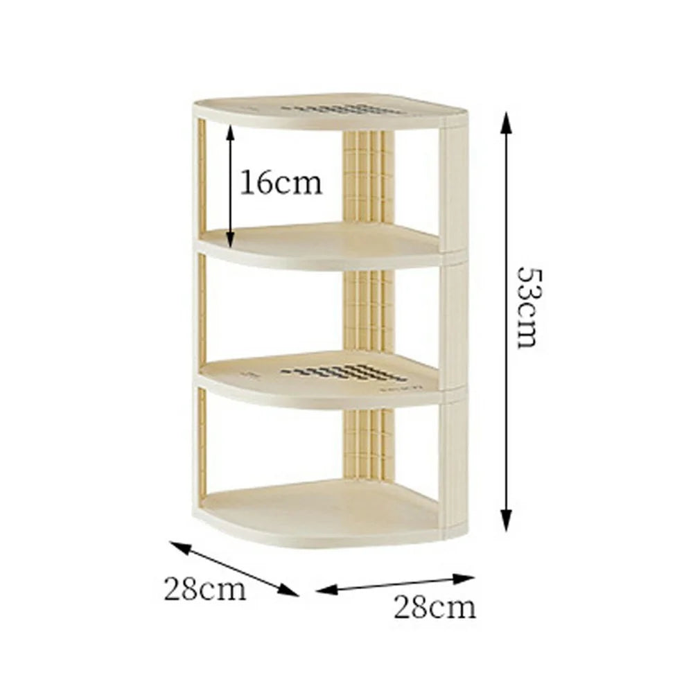 4 Tier Shoe Rack Home Entryway Corner Space Saving Narrow Shoe Organizer PP Storage Shelf - 4