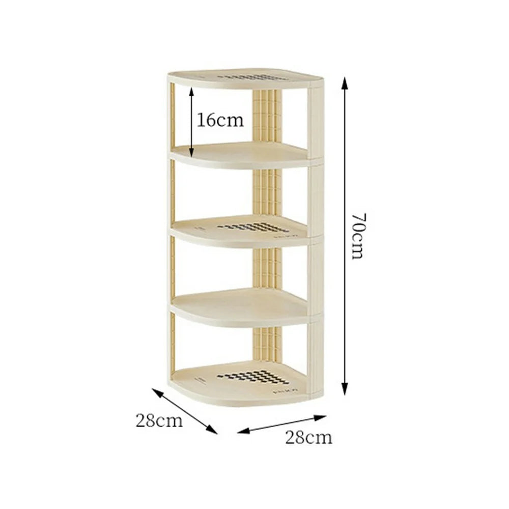 5 Tier Shoe Rack Home Entryway Corner Space Saving Narrow Shoe Organizer PP Storage Shelf - 3