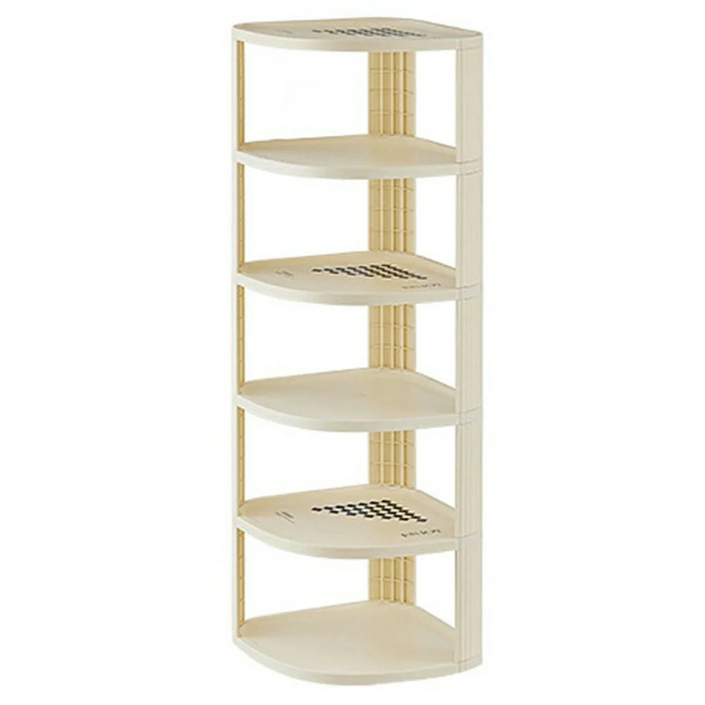 6 Tier Shoe Rack Home Entryway Corner Space Saving Narrow Shoe Organizer PP Storage Shelf - 1