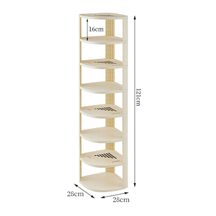 8 Tier Shoe Rack Home Entryway Corner Space Saving Narrow Shoe Organizer PP Storage Shelf - 5