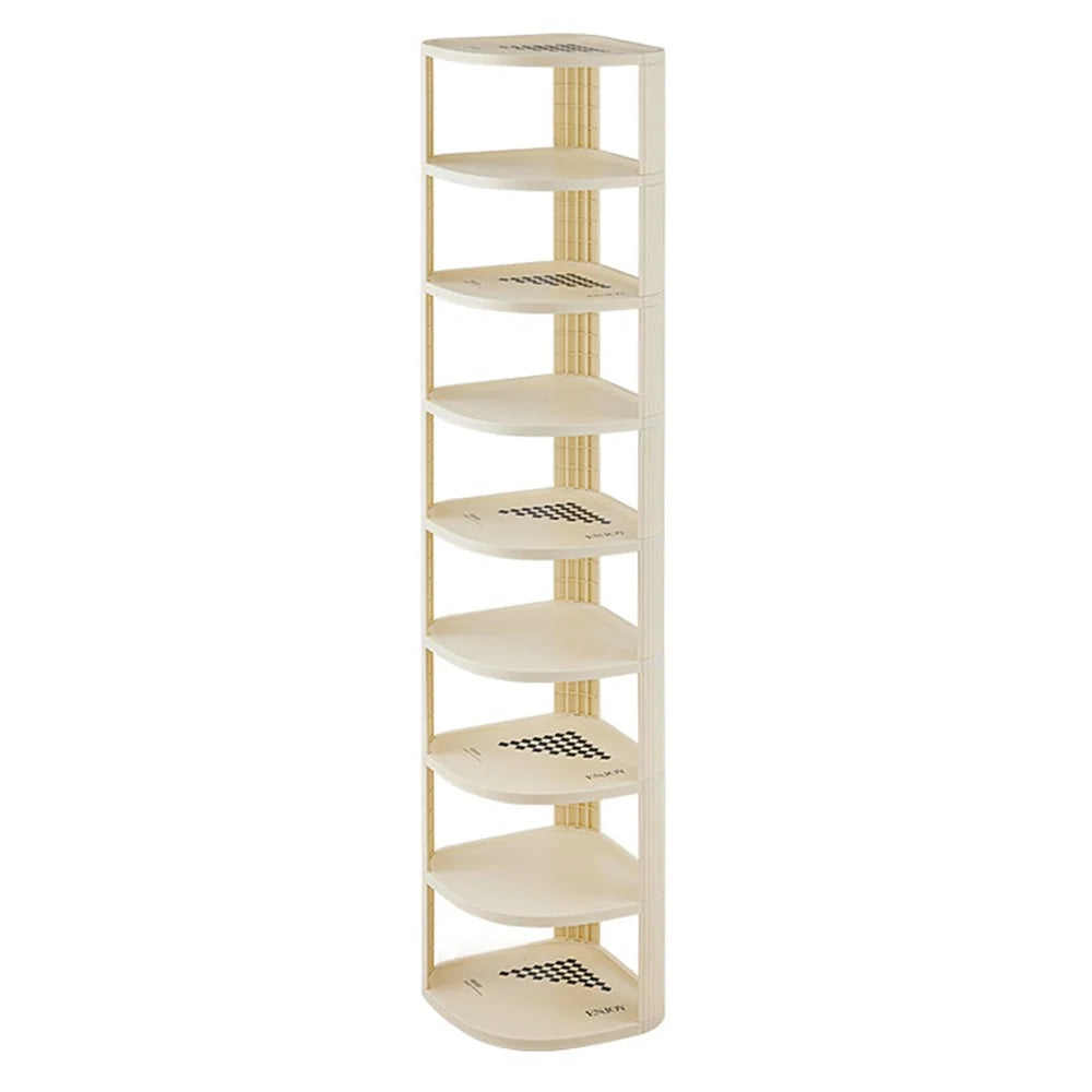 9 Tier Shoe Rack Home Entryway Corner Space Saving Narrow Shoe Organizer PP Storage Shelf - 1
