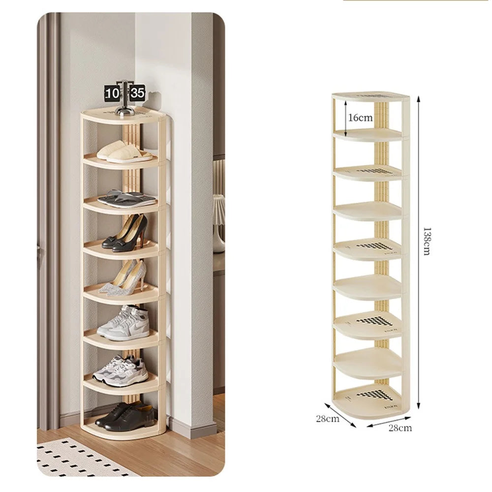 9 Tier Shoe Rack Home Entryway Corner Space Saving Narrow Shoe Organizer PP Storage Shelf - 2