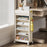 5-Tier Books Storage Rack Multi-Function Organizer Desk Side PP Bookshelf with Drawer and Wheels - 4