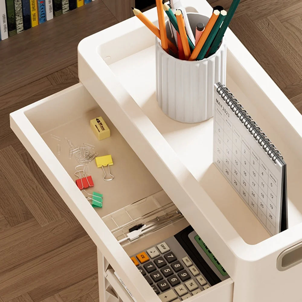 5-Tier Books Storage Rack Multi-Function Organizer Desk Side PP Bookshelf with Drawer - 3