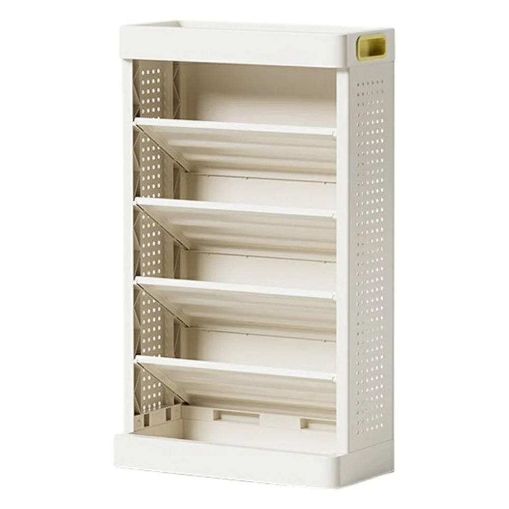 5-Tier Books Storage Rack Multi-Function Organizer Desk Side PP Bookshelf without Drawer and Wheels - 1