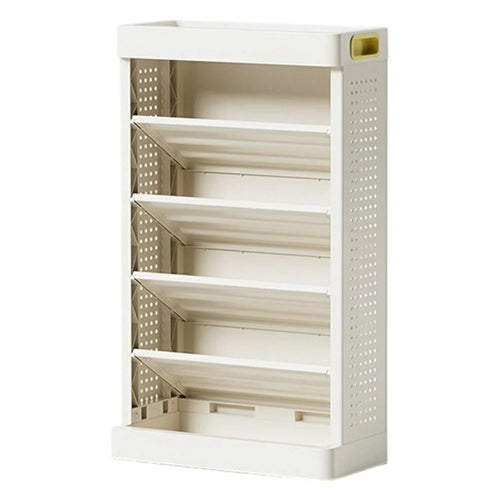 5-Tier Books Storage Rack Multi-Function Organizer Desk Side PP Bookshelf without Drawer and Wheels - 1