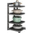 4-Tier Kitchen Pot Rack Carbon Steel Organizer Adjustable Under Sink Countertop Storage Shelf - Grey - 1