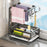 Kitchen Sink Organizer Sponge Holder Dish Cloth Hanger Carbon Steel Draining Rack with 3 Hooks - Grey / Countertop - 2