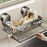 Kitchen Sink Organizer Suction Cup Space Aluminum Dish Sponge Holder Draining Rack with Hanging Rod + 2 Hooks + Drip Tray - 2