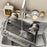 Kitchen Sink Organizer Suction Cup Space Aluminum Dish Sponge Holder Draining Rack with Hanging Rod + 2 Hooks + Drip Tray - 4