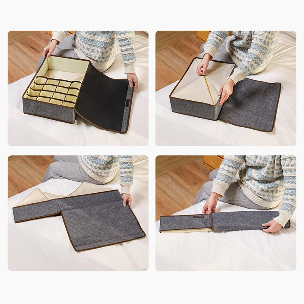 WEEKEIGHT TB-0753 Small Size 13 Grids Underwear Bras Socks Dust-proof Storage Box - Khaki - 2